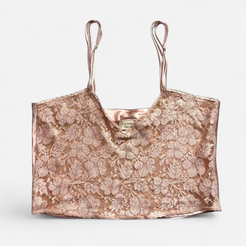 Vintage Victoria's Secret Gold Label Pink‎ Lace Top